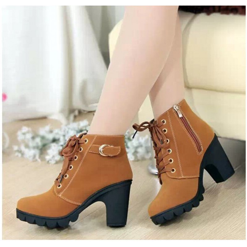 Women Boots British Style Classic Women Motorcycle Martin Boots Punk Bandage Autumn Waterproof Shoes Black Shoes plus