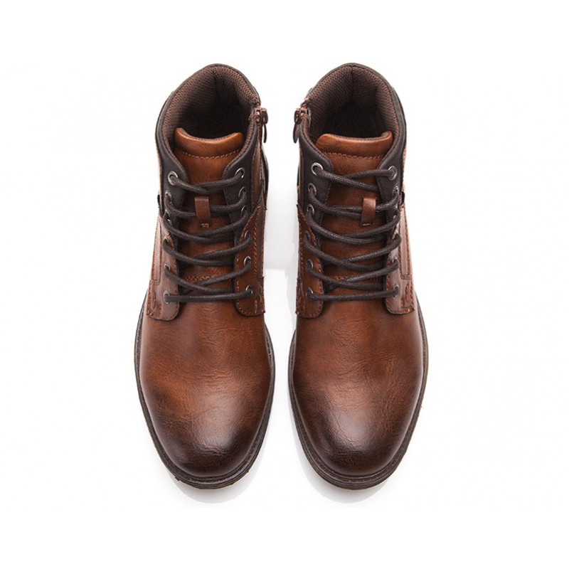 Autumn Winter Men Boots Big SizeVintage Style Men Shoes Casual Fashion High-Cut Lace-up Warm Shoes