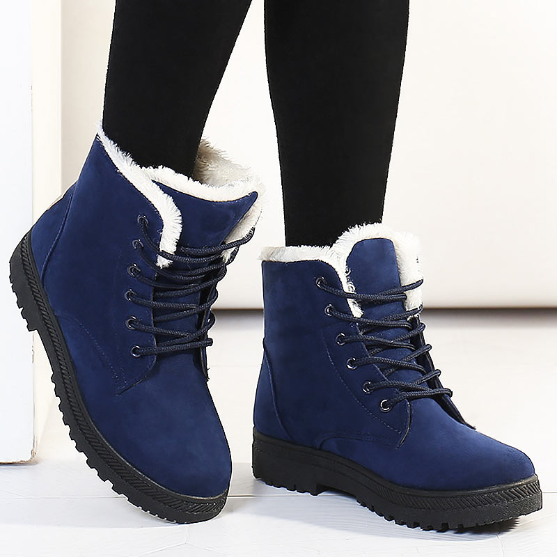 warm snow boots 2018 heels winter boots new arrival women ankle boots women shoes warm fur plush Insole shoes woman